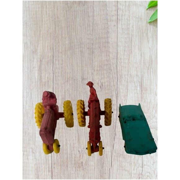 Vintage Rubber Toy Collection - Tractors & Car/ Auburn - Picture 4 of 5